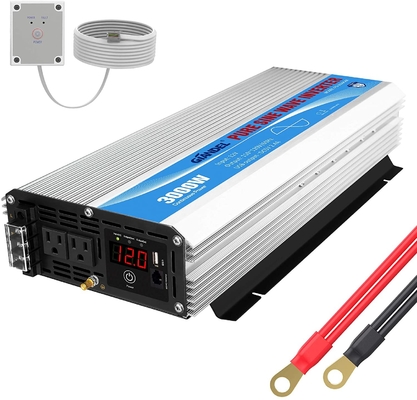 3000W Pure Sine Wave Power Inverter DC12V To AC120V With Remote Control