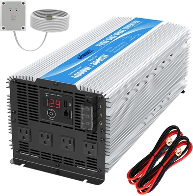 Heavy Duty 12V 2.4A Hybrid Solar Inverter LED 4000W Pure Sine Wave Power Inverter