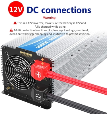 Heavy Duty 12V 2.4A Hybrid Solar Inverter LED 4000W Pure Sine Wave Power Inverter
