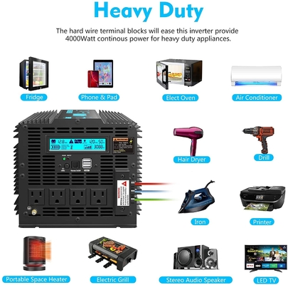 DC24V Hybrid Solar Inverter Giandel 4000W Heavy Duty Pure Sine Wave Power Inverter