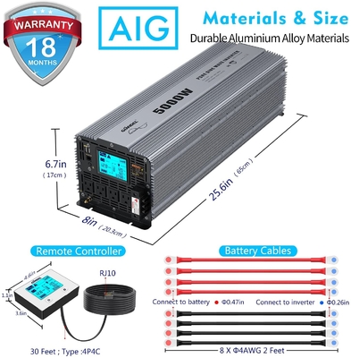 5000 Watt Hybrid Solar Inverter MSDS UN38.3 16*30A Aluminum Alloy Housing