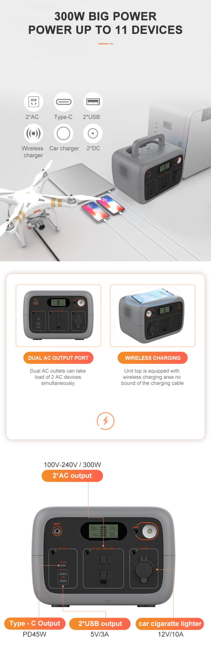 Mini Camping 220V  Portable Solar Battery Bank 300w Off Grid Solar System 1